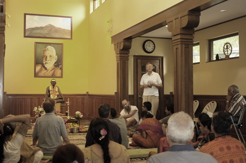 Dennis welcoming everyone to the function