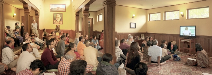 devotees observing aradhana