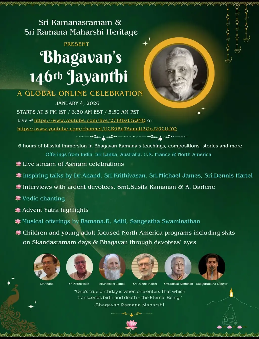 146th Jayanti livestream