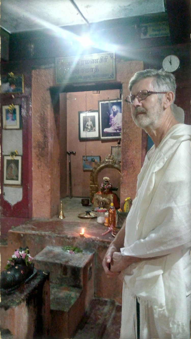 Dennis at Sri Ramanagiri's shrine, 08 Mar 2019