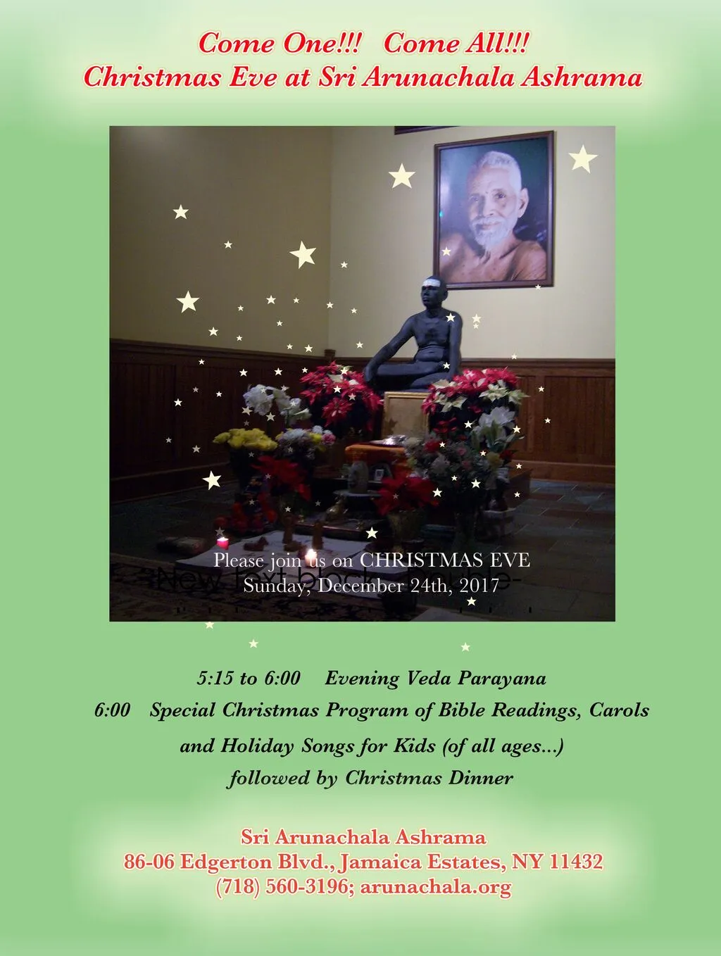 Christmas Eve Satsang invitation