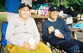 Sushila and Sundaram visiting<br> Arunachala Ashrama, Nova Scotia, 2005