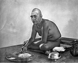 Sri Bhagavan eating