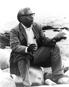 This would be ome time in the 70s, while we are awaiting the ferry to return to Ashrama-NY. Bhagawata is sitting on the rocks by the Bay of Fundy singing devotional songs by Tulsi Das.