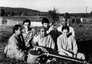 left to right, Yogamayaji, Savitri Devi Krishnan, Joan Greenblatt, Matthew Greenblatt, Dennis Hartel, Arunachala Bhakta Bhagawat