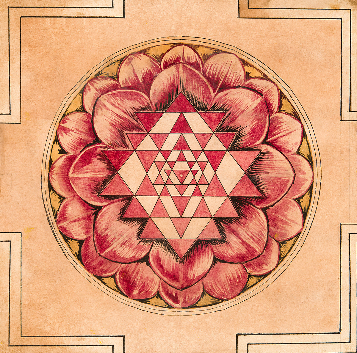 11 MB hires color image of Sri Cakra, drawn by Sri Ramana Maharshi
